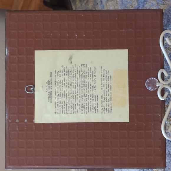 RC Gorman Ceramic Art Tile Zia Wall Hanging Large Size 12x12 Native American - Picture 2 of 5